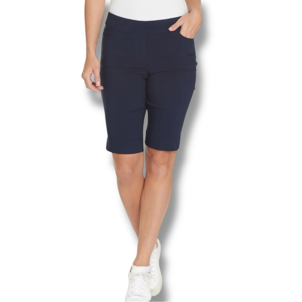 SLIMSATIONS Pull On Walking Shorts With Pockets - Midnight Blue 12